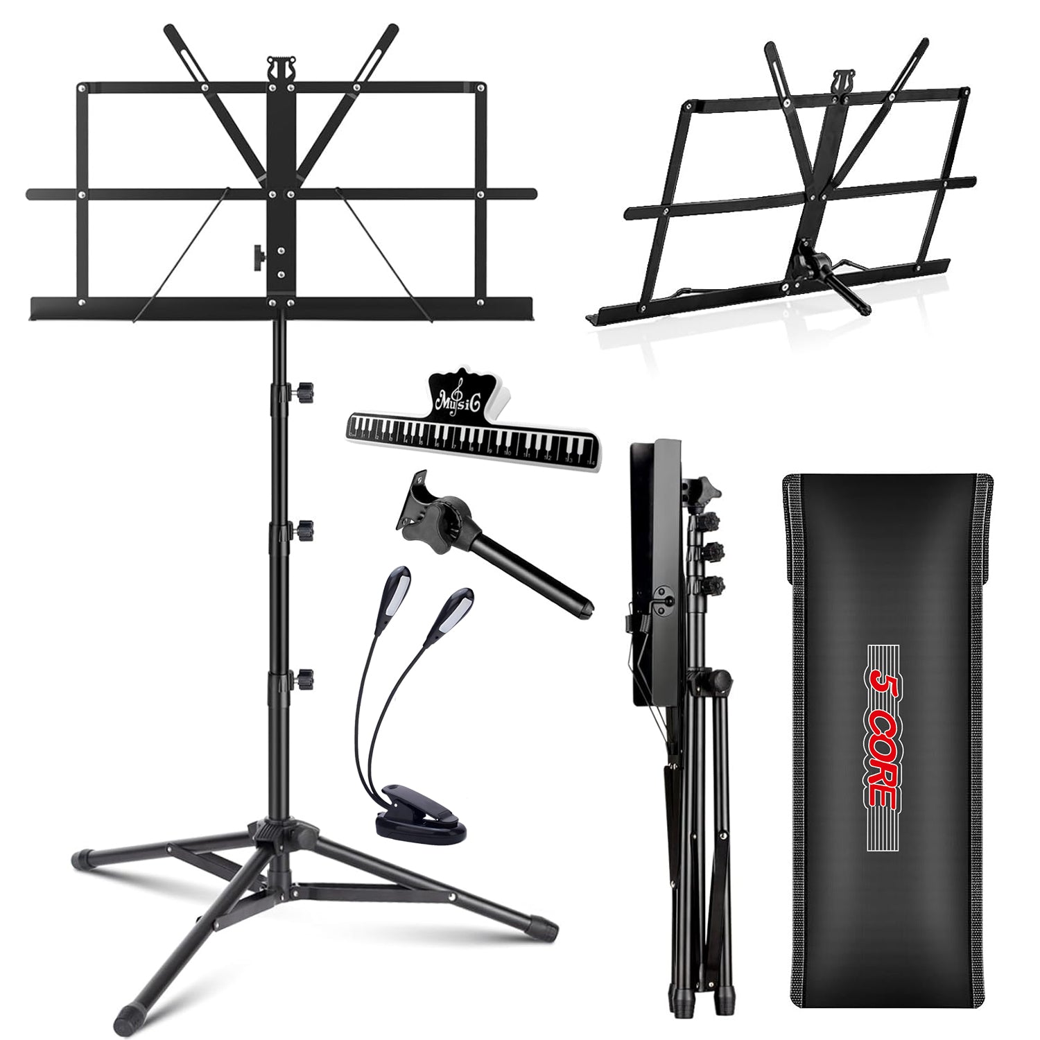 Music Stand Folding - Soporte de música de 5 niveles