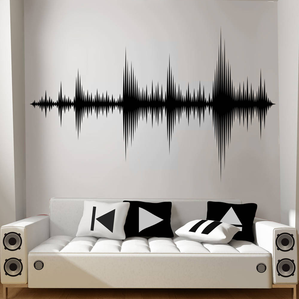 Audio Music Wallpaper - Calcomanía de pared de onda de