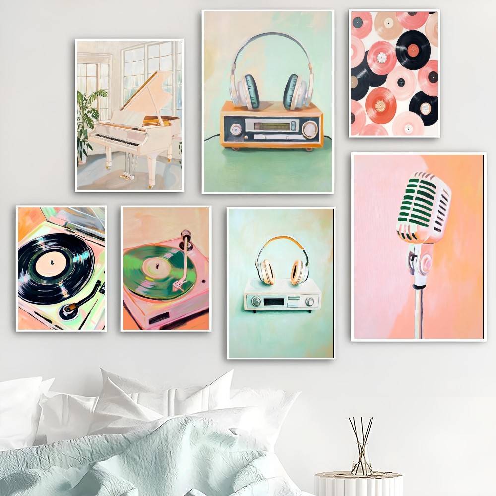 Audio Music Wallpaper - Póster de Papel con Diseño de