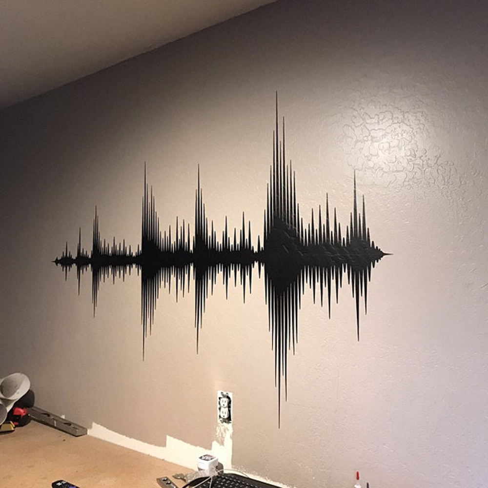 Calcomanía de pared de onda de - Audio Music Wallpaper reseña y precio
