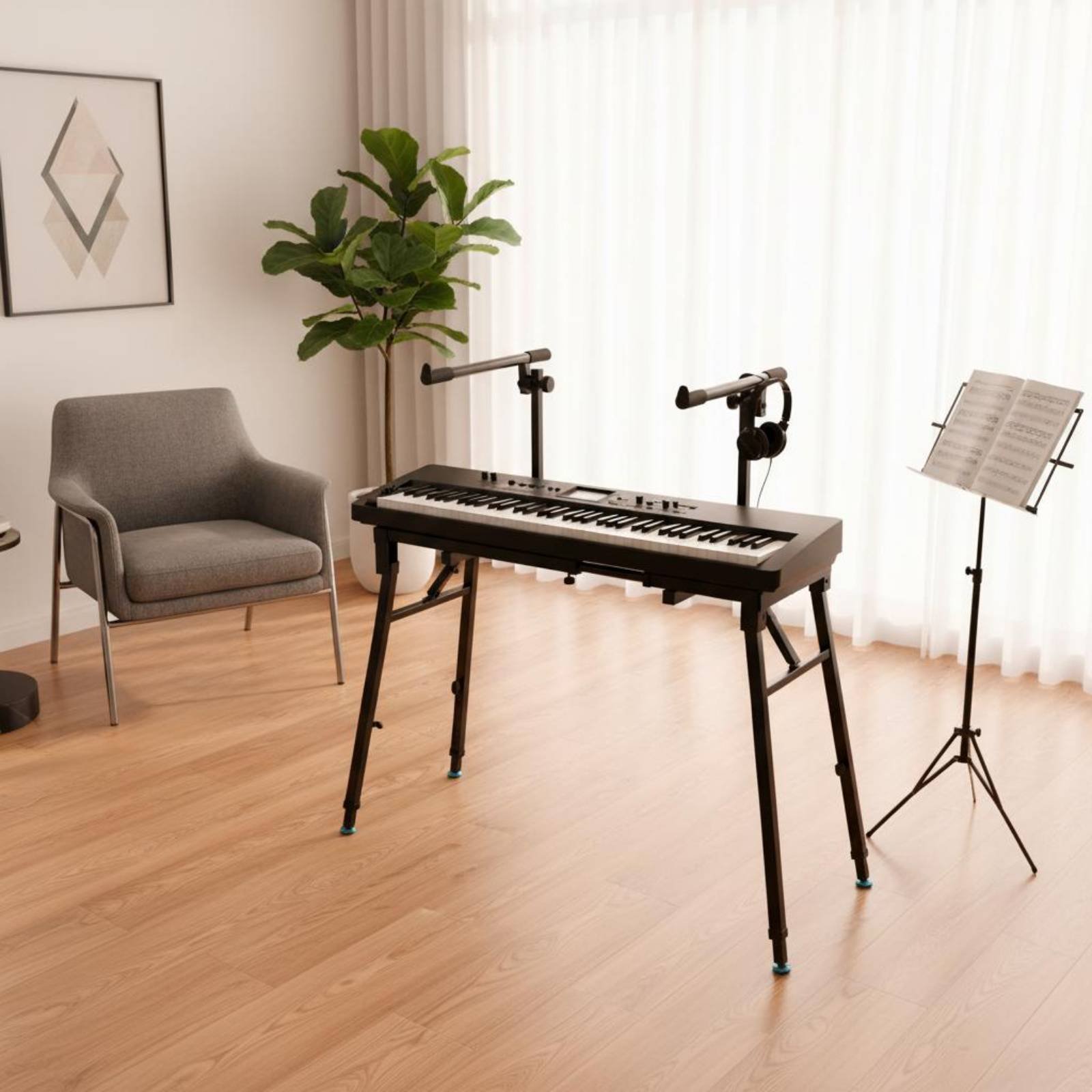 Soporte plegable para teclado, - Music Stand Folding reseña y precio