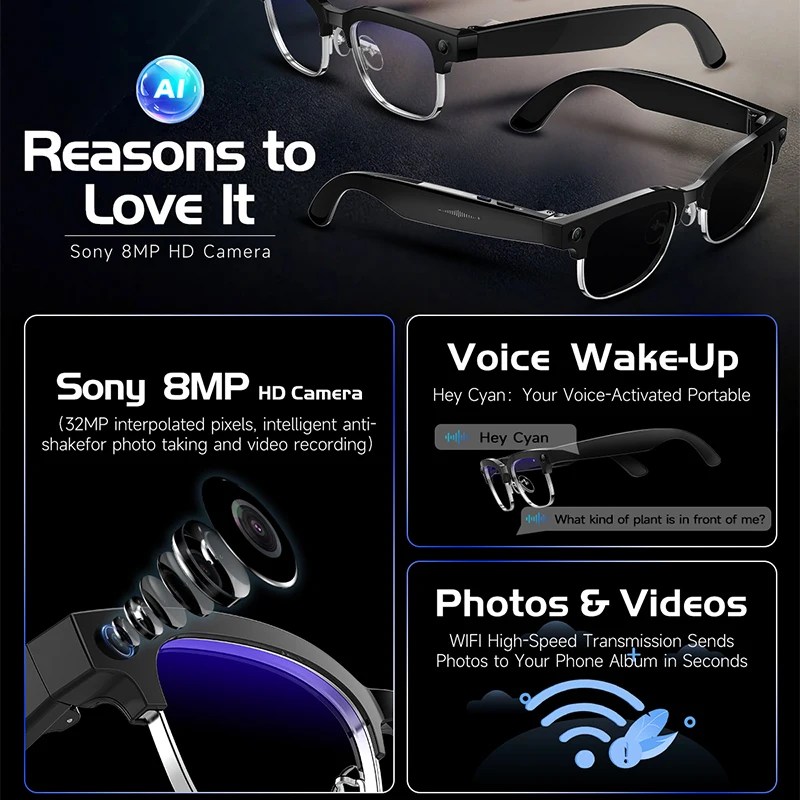 Gafas Inteligentes de Traducci - Audio Music Recognition reseña y precio