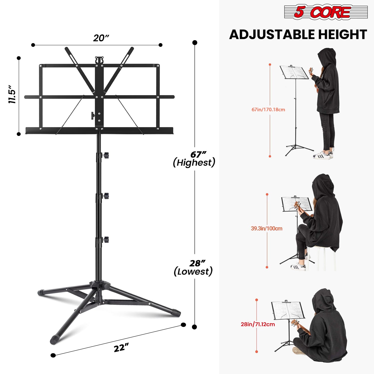 Soporte de música de 5 niveles - Music Stand Folding reseña y precio