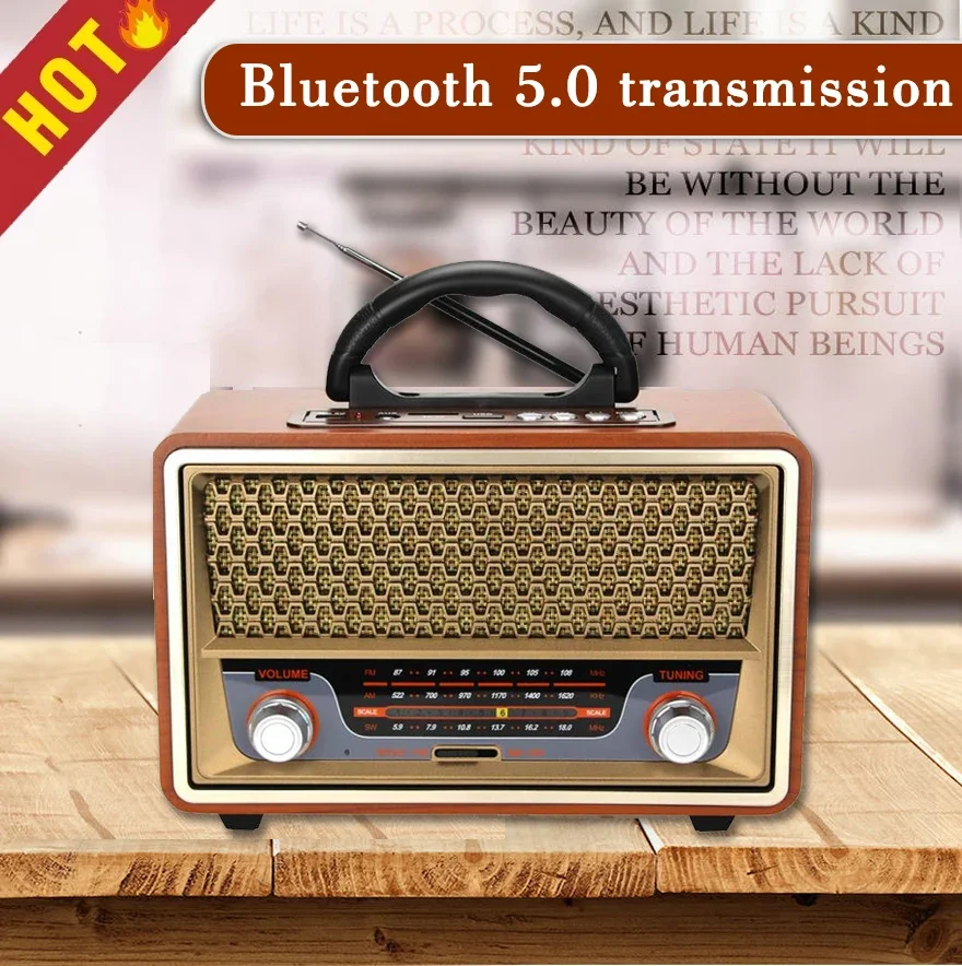 Radio Portátil Retro de Madera - Apple Music Audio Quality reseña y precio